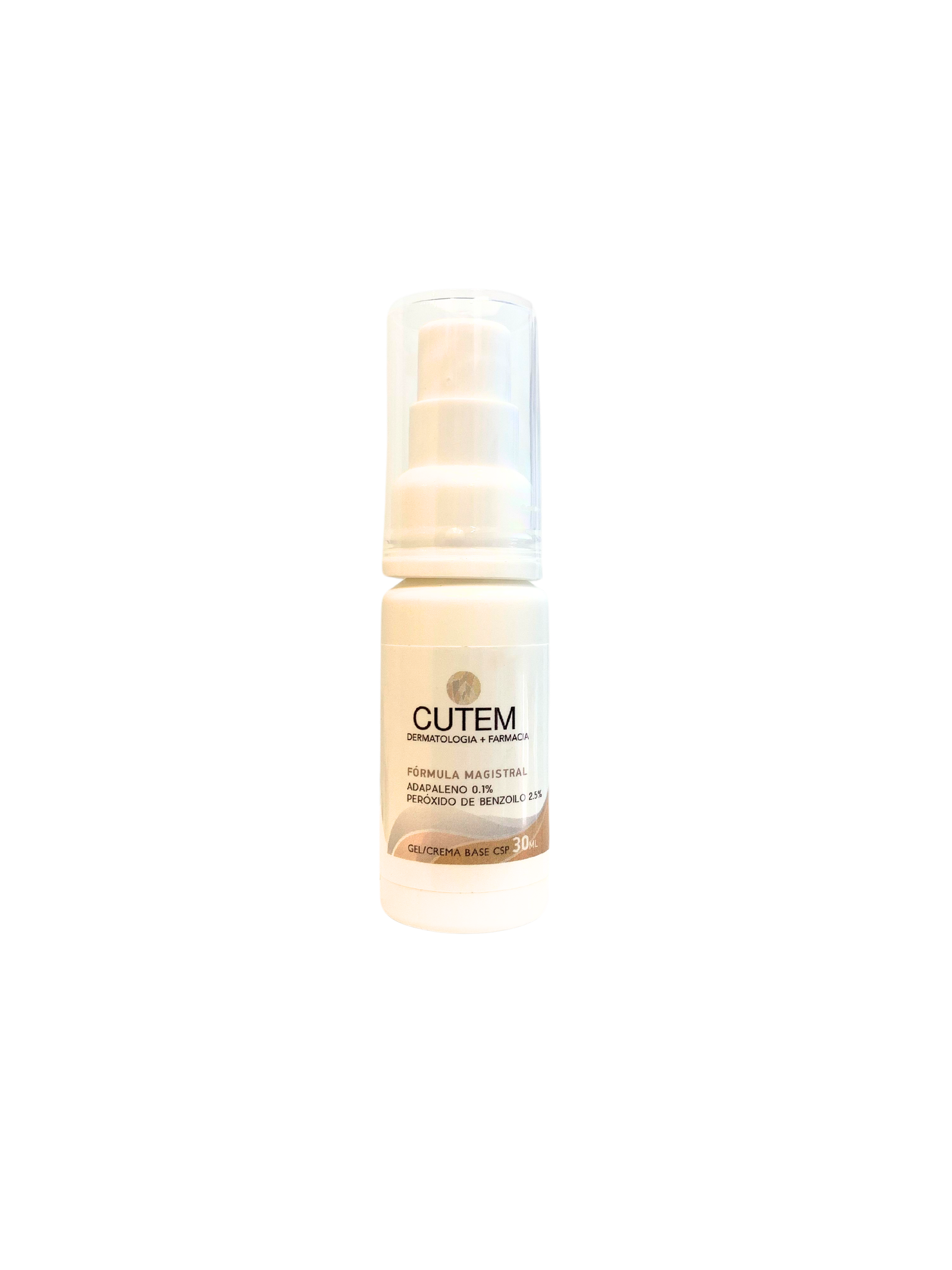 CUTEM Adapaleno 0.1% Peróxido de Benzoílo 2.5% Gel/Crema Base CSP 30 ml ...